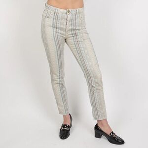 Sézane Women's Skinny Straight Leg Jeans Aztec Patterned Multi-Color Size 27